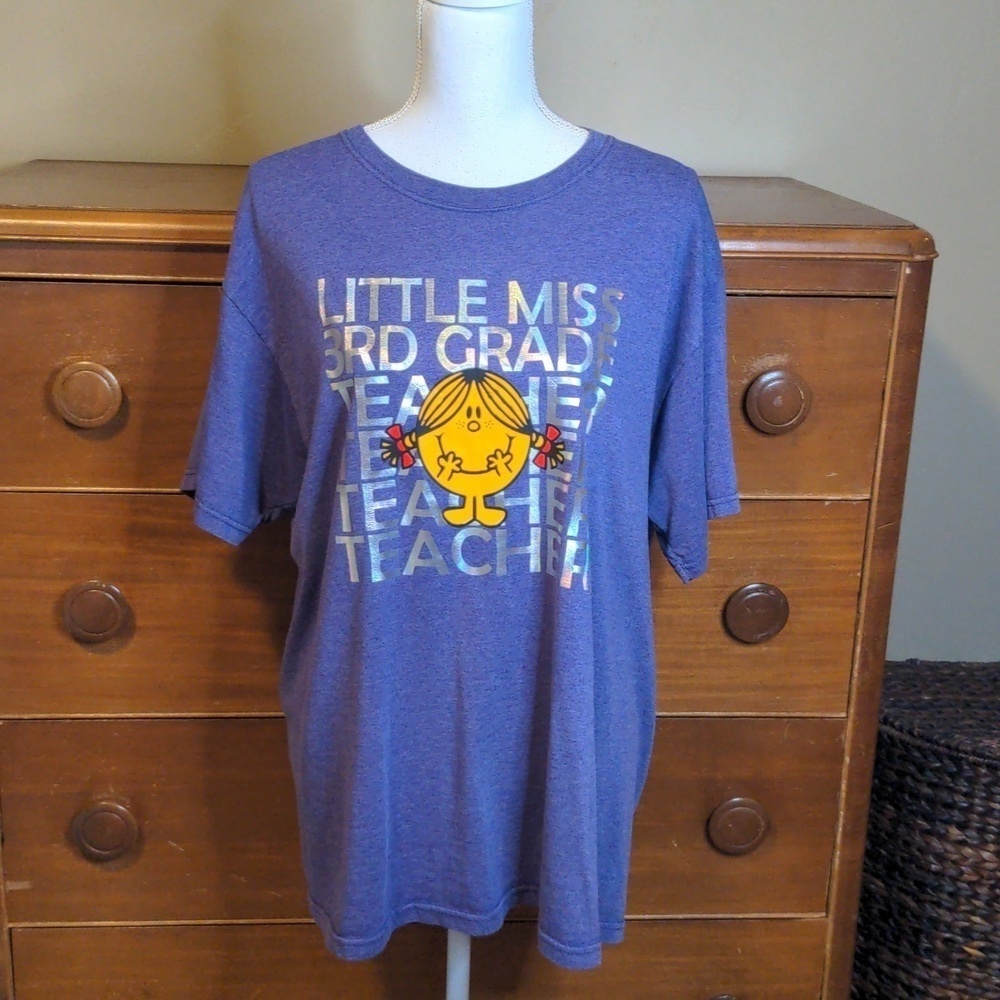 LITTLE MISS 3rd GRADE ESTY Teacher Cotton T-SHIRT 🤓 SZ L - Picture 4 of 9